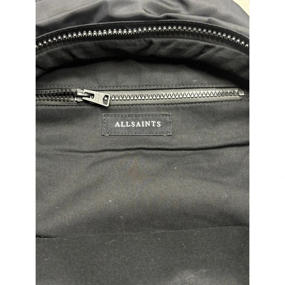 AllSaints Ridge Rucksack Black Nylon Leather Trim Backpack MB001Q Mens Womens